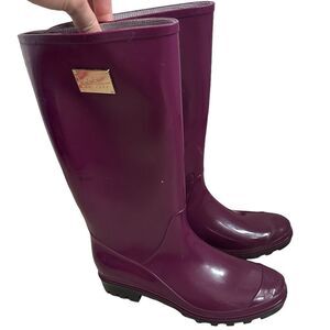 Nicole Miller Rainy Day Rain Boots boot purple size 9 pull on